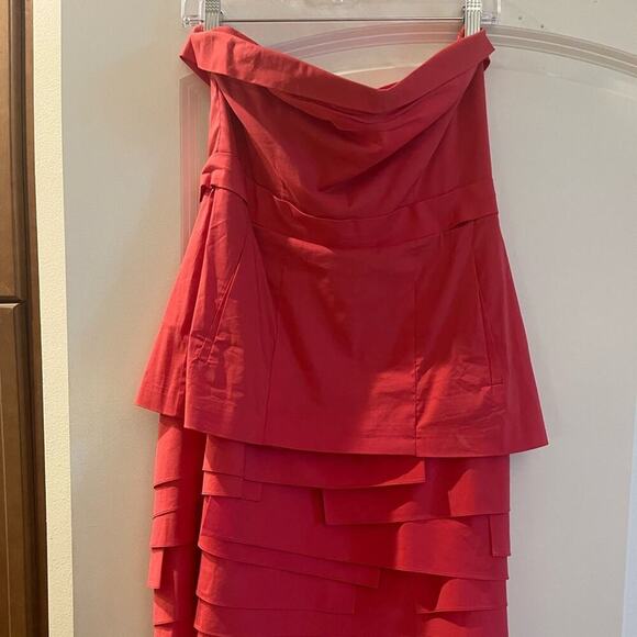 Dress bustier dress empire red size 10. Peplum & flat layers . Slenderizing - Picture 1 of 4